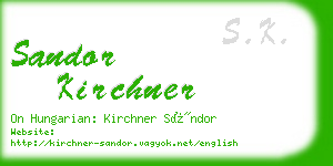 sandor kirchner business card